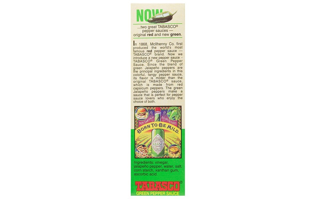Tabasco Green Pepper Sauce - Mild    Bottle  60 millilitre